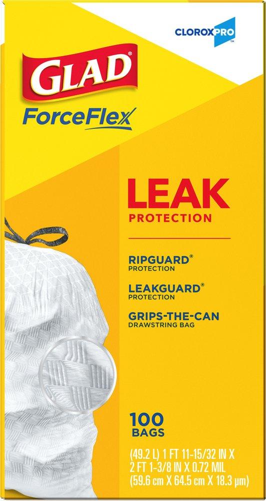 GLAD White 24 x 48 in. 0.95 mil Drawstring Bag in White 