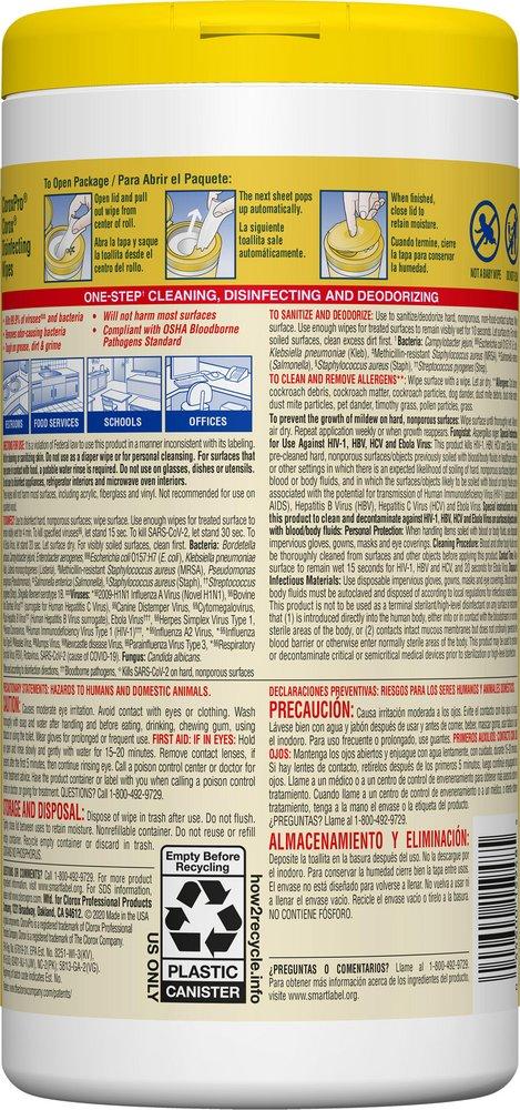 Clorox White 75 ct Lemon Fresh Fragrance Disinfecting Wipes 