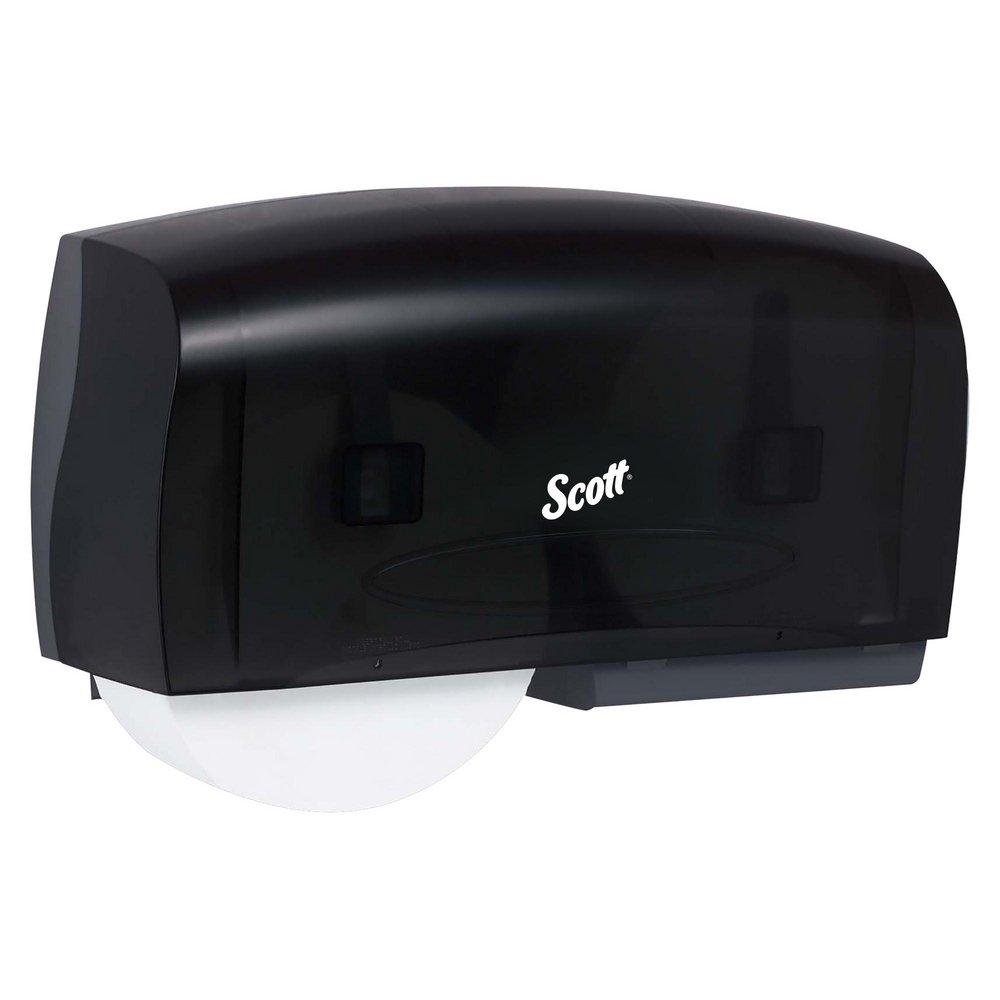 Scott&reg; Smoke Grey Twin Jumbo Roll Tissue Dispenser 