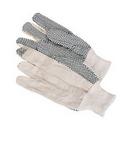 One Size Men PVC-Dotted Canvas Clute Gloves