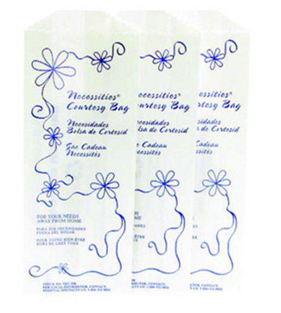 Blue/White 8 in. Paper Individual Sanitary Napkin Disposal Liner 