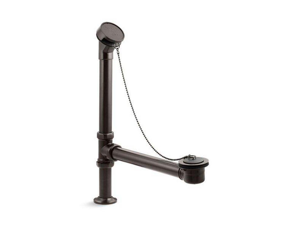 KOHLER Oil Rubbed Bronze Bath Drain, Chain and Rubber Stopper 