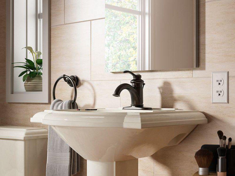 KOHLER Oil Rubbed Bronze Single Handle Bathroom Sink Faucet 