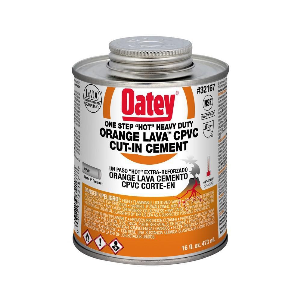 Oatey&reg; Orange Fast Set Plastic Orange Pipe Cement 