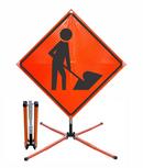 Safety Products Springless Sign Stand for Mesh and Roll Up Sign 