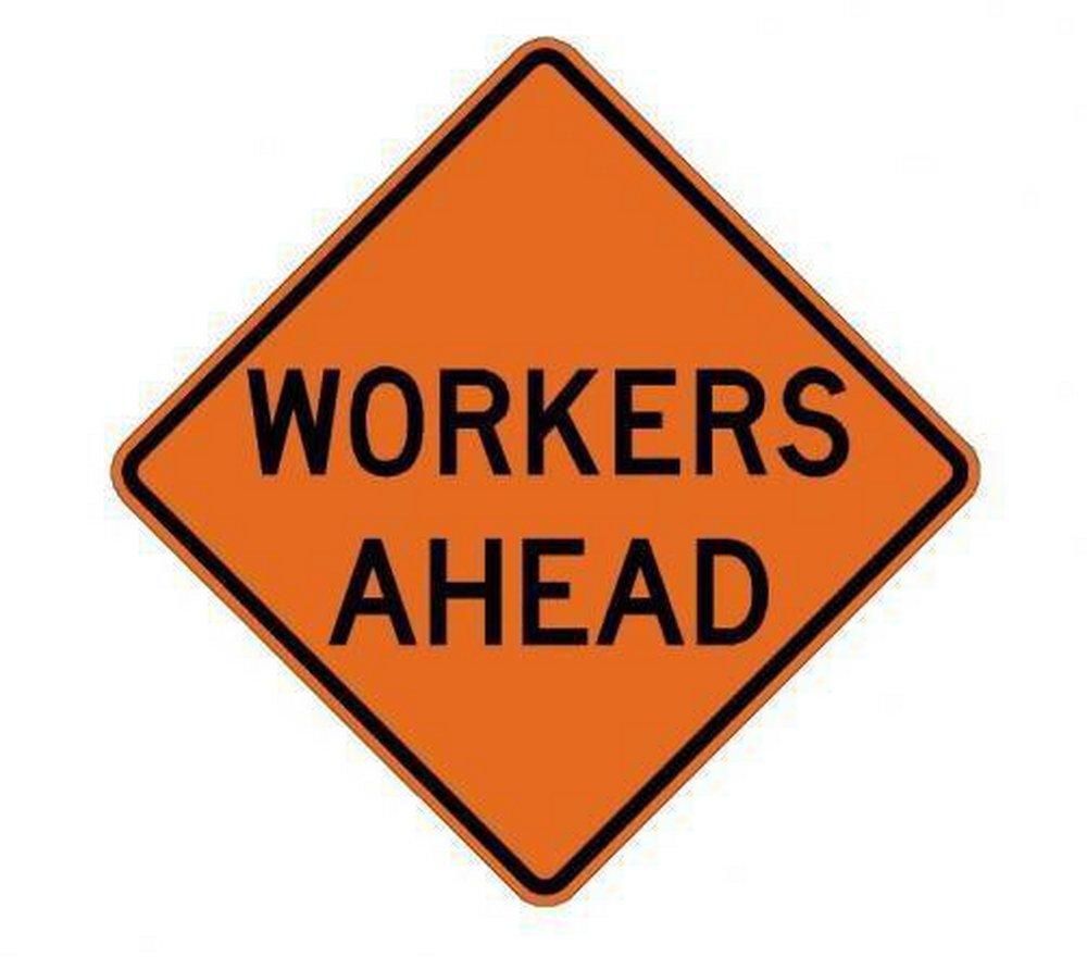 Safety Products Orange Workers Ahead Mesh Sign 
