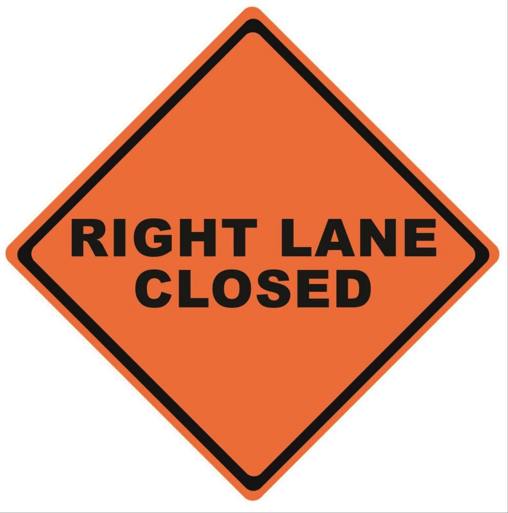 Safety Products Orange 48 in. Right Lane Closed Mesh Sign 