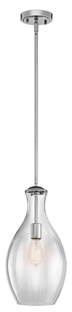 8-3/4 in. 100W 1-Light Medium Pendant in Polished Chrome
