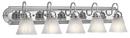100W 5-Light Bathroom Fixture with Alabaster Glass in Polished Chrome
