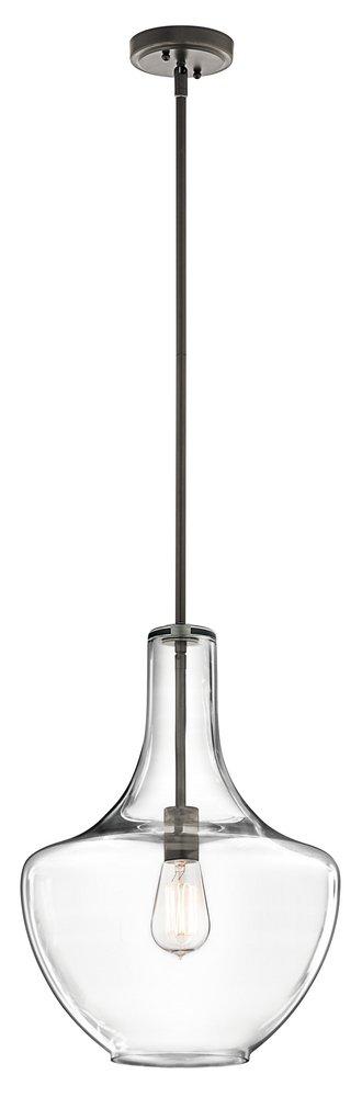 Kichler Lighting Olde Bronze 13-3/4 in. 100W 1-Light Medium Pendant 