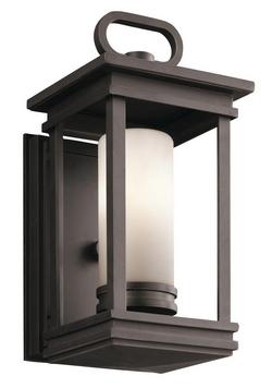 60W 1-Light Candelabra Base Incandescent Wall Mount Lantern in Rubbed Bronze