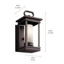 Kichler Lighting Rubbed Bronze 60W 1-Light Candelabra Base Incandescent Wall Mount Lantern 