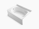 60 x 36 in. Solid Vikrell 3-Wall Alcove Oval Bathtub with Left Hand Drain in White