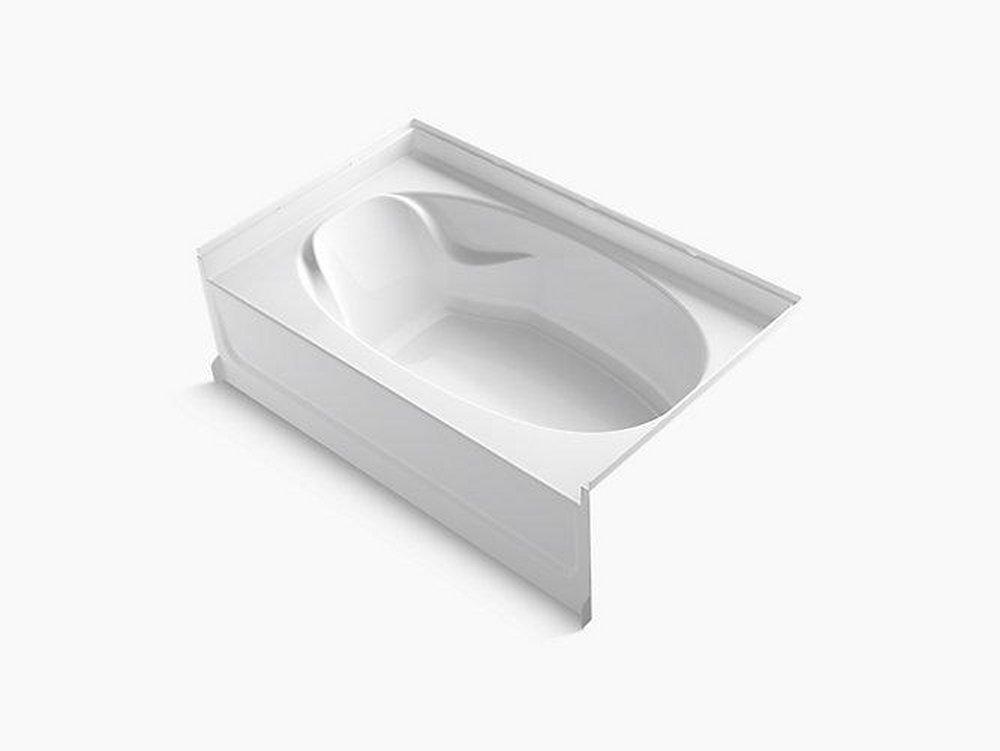 Sterling White 60 x 36 in. Solid Vikrell 3-Wall Alcove Oval Bathtub with Right Hand Drain 