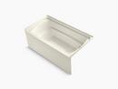 Sterling Biscuit 60 x 32-1/8 in. Solid Vikrell 3-Wall Alcove Oval Bathtub with Right Hand Drain 