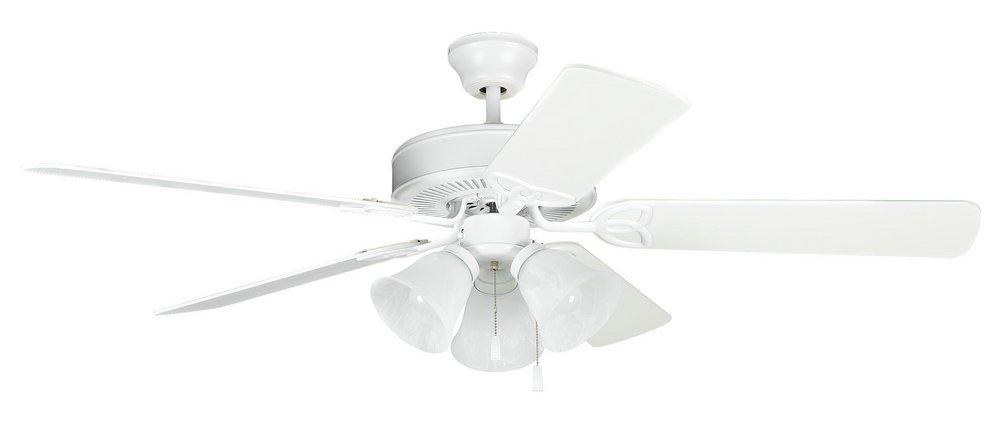 Craftmade Matte White 52 in. 5-Blade Ceiling Fan with 3-Light Kit 