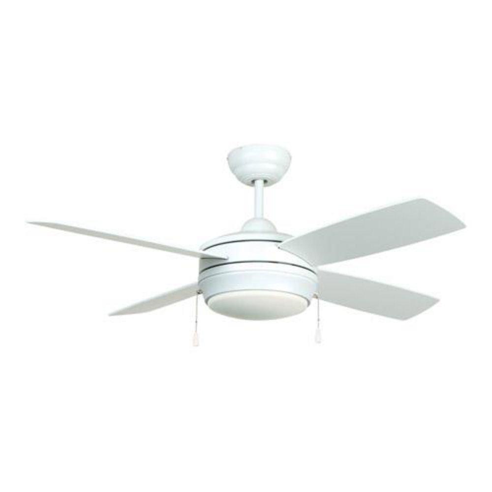 Craftmade Matte White 44 in. Ceiling Fan with Blades and Light 