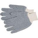 Size L Cotton Plastic Terry Cloth Glove in Grey