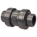 Chemtrol Dark Grey Plastic Socket Weld x Threaded Ball Check Valve 