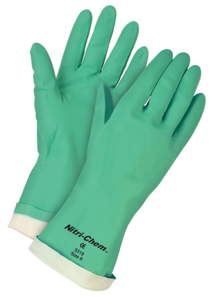 Memphis Glove Green 15 mil Rubber Bottling and Cafeteria Reusable Gloves in Green 