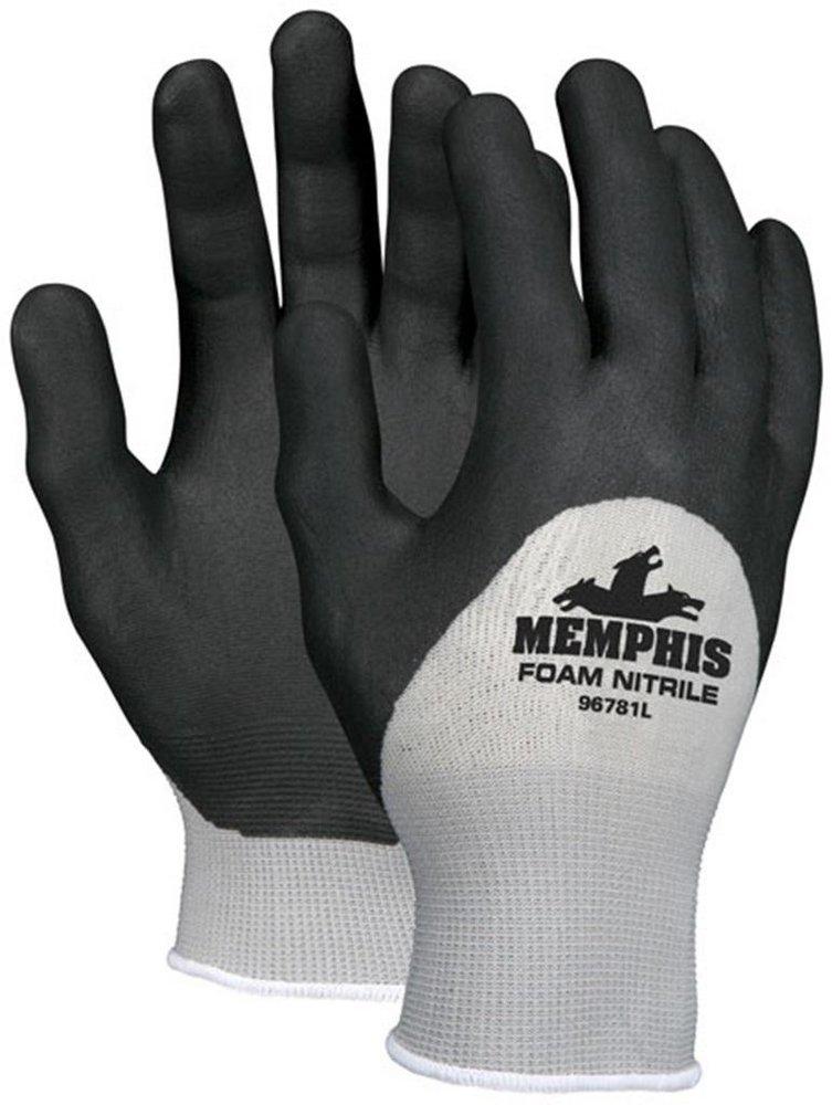 Memphis Glove Black Rubber Glove in Black, White and Grey 