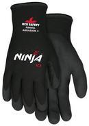 Memphis Glove Black Acrylic Terry Liner Knit Rubber Plastic Dipped and Coated Glove in Black 
