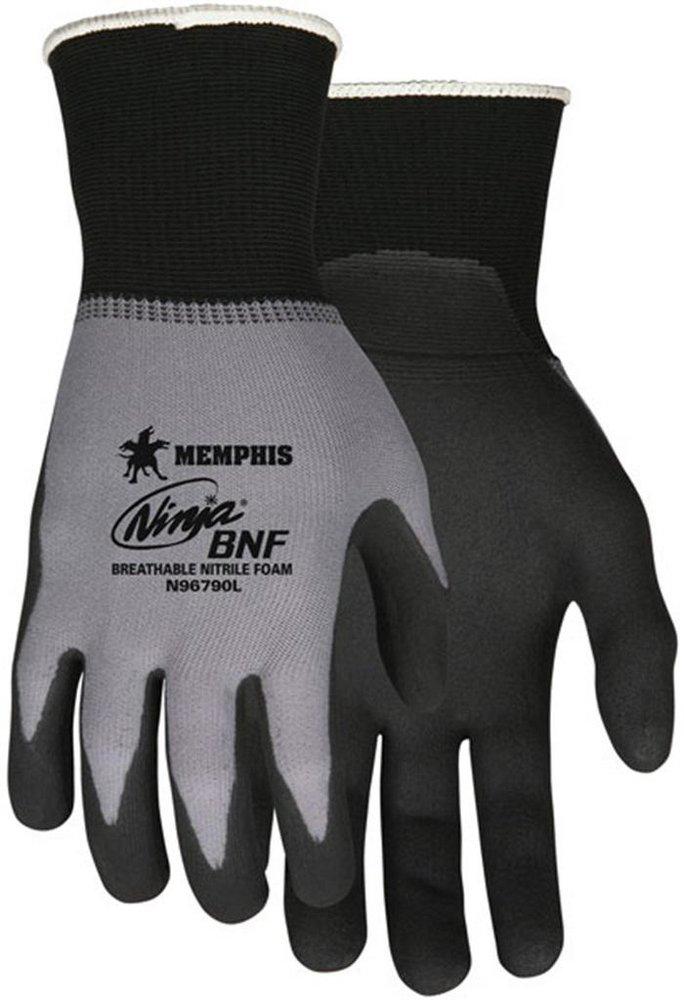 Memphis Glove Black Glove with Spandex Shell in Black 