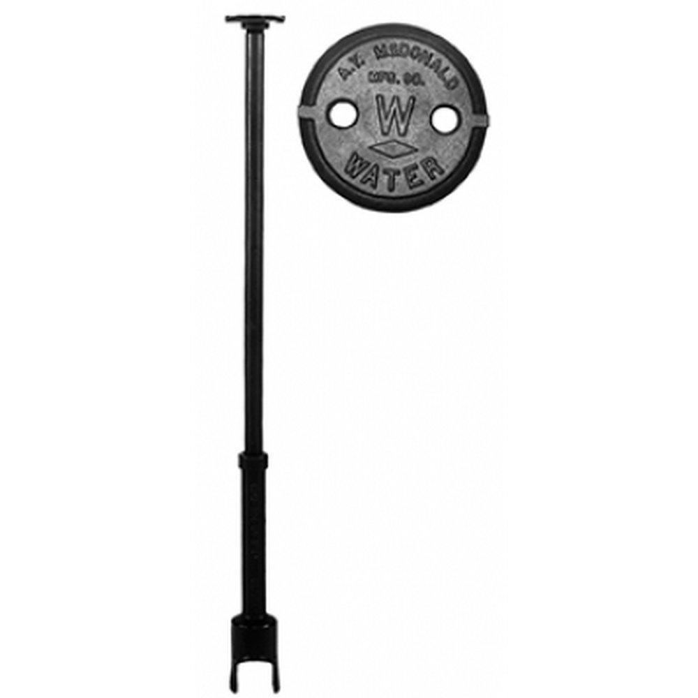 A.Y. McDonald Black Cast Iron, Steel and Brass Arch Curb Box with Lid 