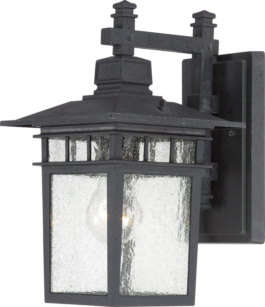 NUVO Textured Black 100W 1-Light Medium E-26 Incandescent Wall Lantern 
