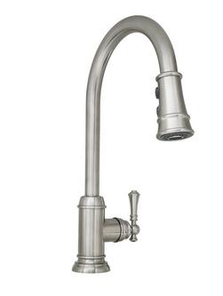 Single Handle Pull Down Kitchen Faucet in Stainless Steel