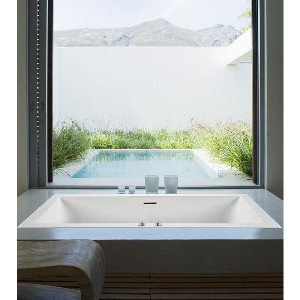MTI Baths White 72 x 48-1/4 in. Soaker Drop-In Bathtub with Center Drain 