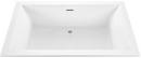 White 72 x 48-1/4 in. Soaker Drop-In Bathtub with Center Drain 