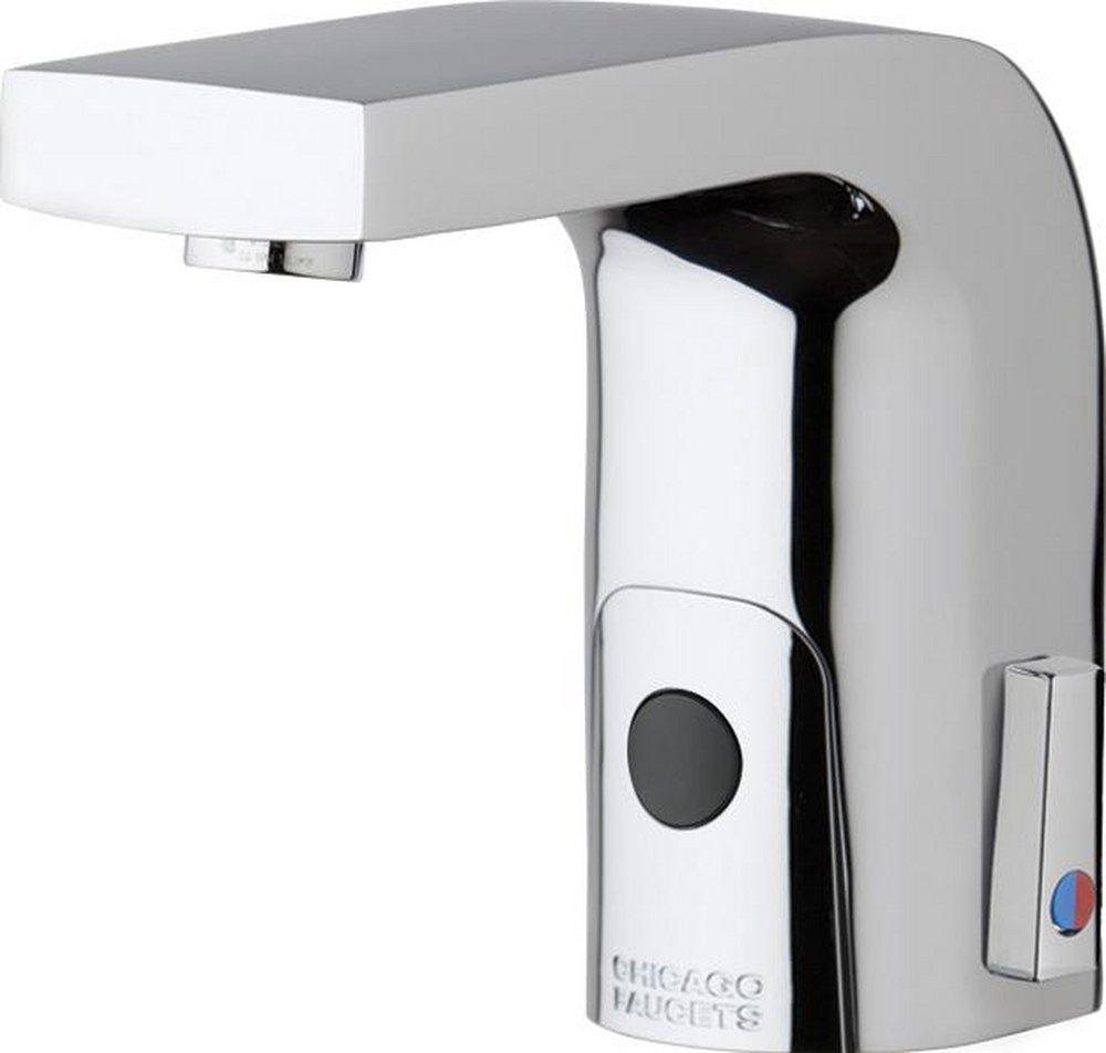 Chicago Faucets Polished Chrome No Handle Sensor Bathroom Sink Faucet 
