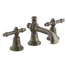 Deckmount Widespread Bathroom Sink Faucet with Double Lever Handle in Weathered Bronze