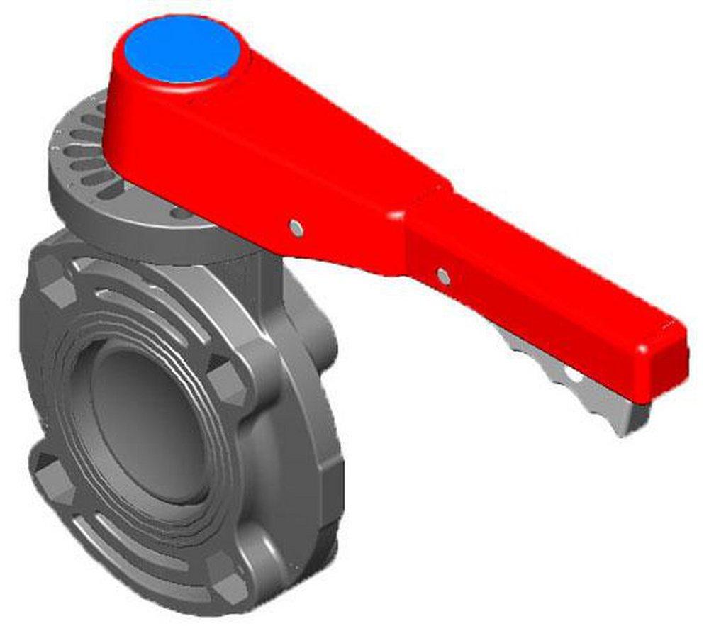 Plastic Flanged EPDM Lever Handle Butterfly Valve 