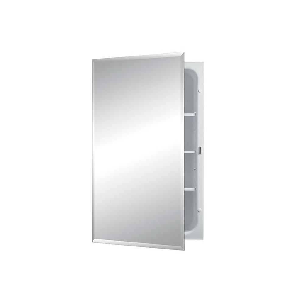 Basic White 26 x 16 in. Single Beveled Mirror Overpacked 