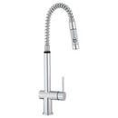 Spiral Spring Faucet with Single Lever Handle in Polished Chrome