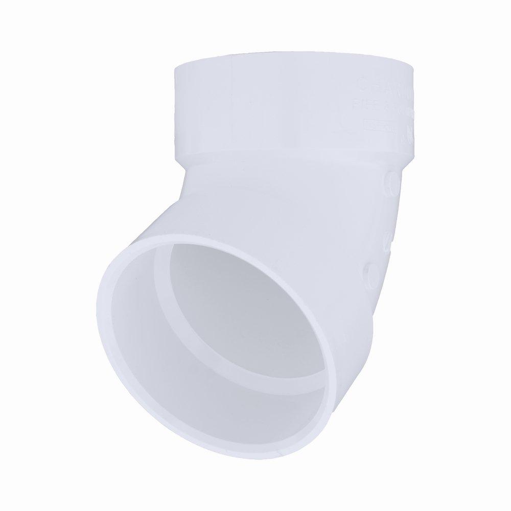White PVC DWV 60&deg; Elbow 