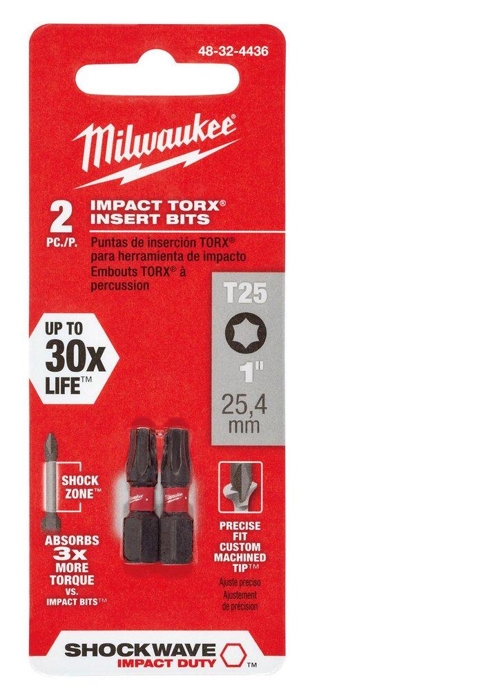 Milwaukee&reg; Silver T25. x 1/4 in. Hex Torx&reg; 2 Piece 