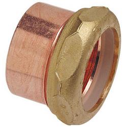 1-1/4 in. Copper DWV Trap Adapter w/ Brass Nut