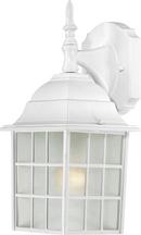 NUVO White 13-3/4 in. 100W Exterior Wall Light with Frosted Glass 