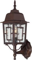 17 in. 100W Outside Wall Light with Clear Water Glass in Rustic Bronze