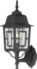 17 in. 100W Outside Wall Light with Clear Water Glass in Textured Black