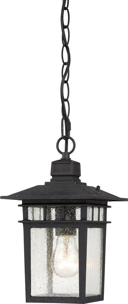 NUVO Textured Black 7 x 12 in. 100W 1-Light Ceiling Mount Medium E-26 Incandescent Outdoor Hanging Lantern 