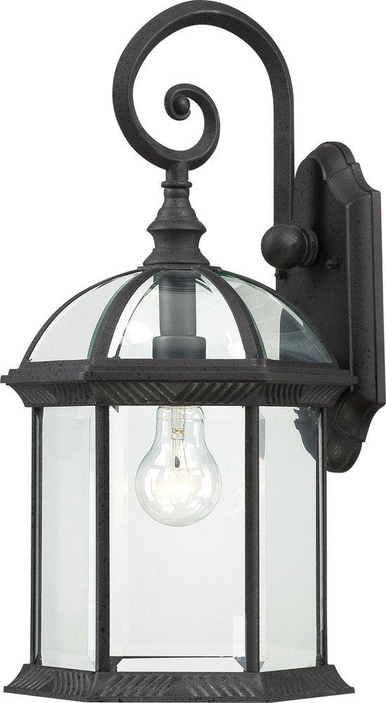 NUVO Textured Black 100W 1-Light Medium E-26 Incandescent Wall Lantern 