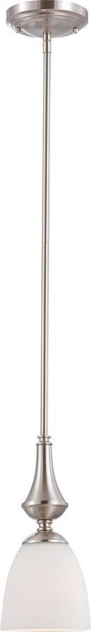 NUVO Brushed Nickel 100W 1-Light Mini Pendant Light 