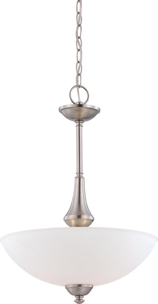 NUVO Brushed Nickel 60W 3-Light Pendant Light Fixture 