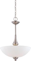 NUVO Brushed Nickel 60W 3-Light Pendant Light Fixture 