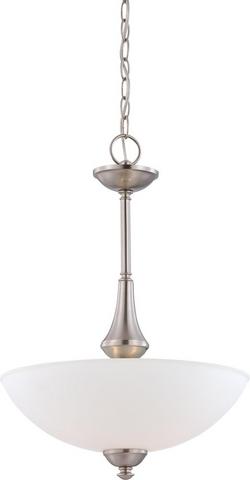 60W 3-Light Pendant Light Fixture in Brushed Nickel