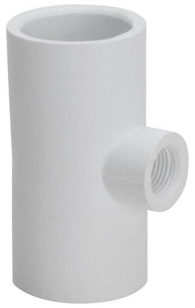 White Socket x FIPT Reducing Schedule 40 PVC Tee 